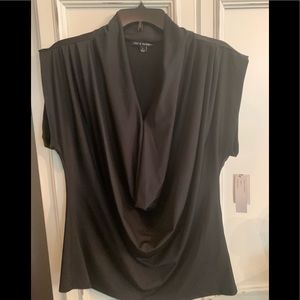 Black cowl neck blouse